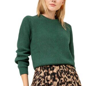 Rolla's Womens Xsmall Fluffy Sailor Sweater Cropped In Green Color